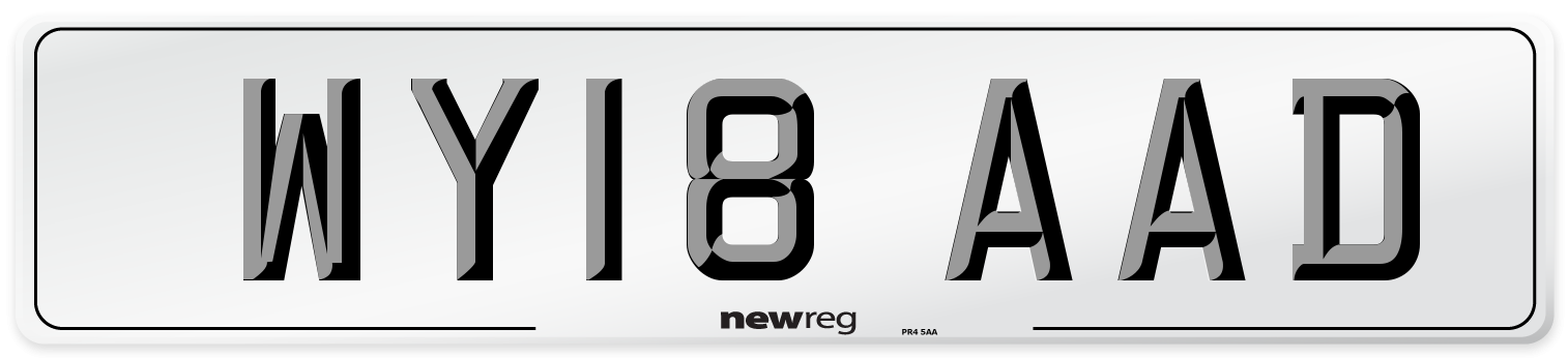 WY18 AAD Number Plate from New Reg
